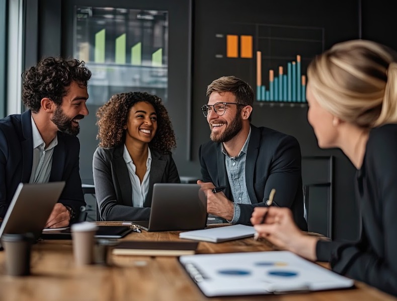 Profissionais em reunião de consultoria empresarial